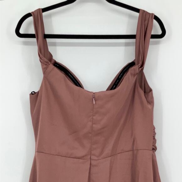 NEW! Dessy Collection Size 14 Satin Off Shoulder Empire Gown $261 msrp I21-15 - Picture 9 of 10